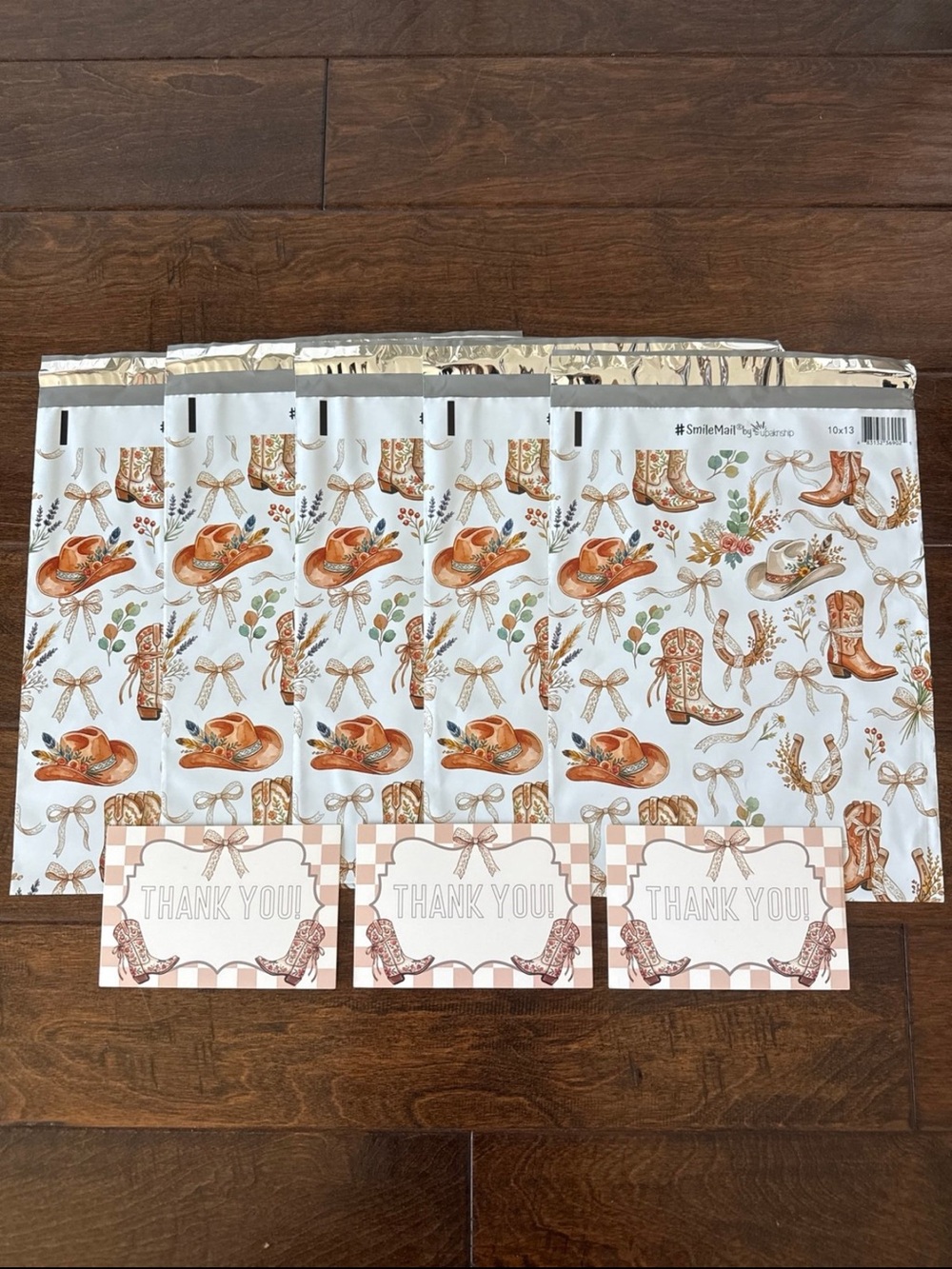 50 Pack - 10x13” Poly Mailers/Thank You Cards Mix (25 Each)